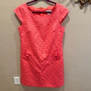 Liz Claiborne coral midi sheath dress size 12